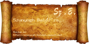 Szunyogh Balázs névjegykártya
